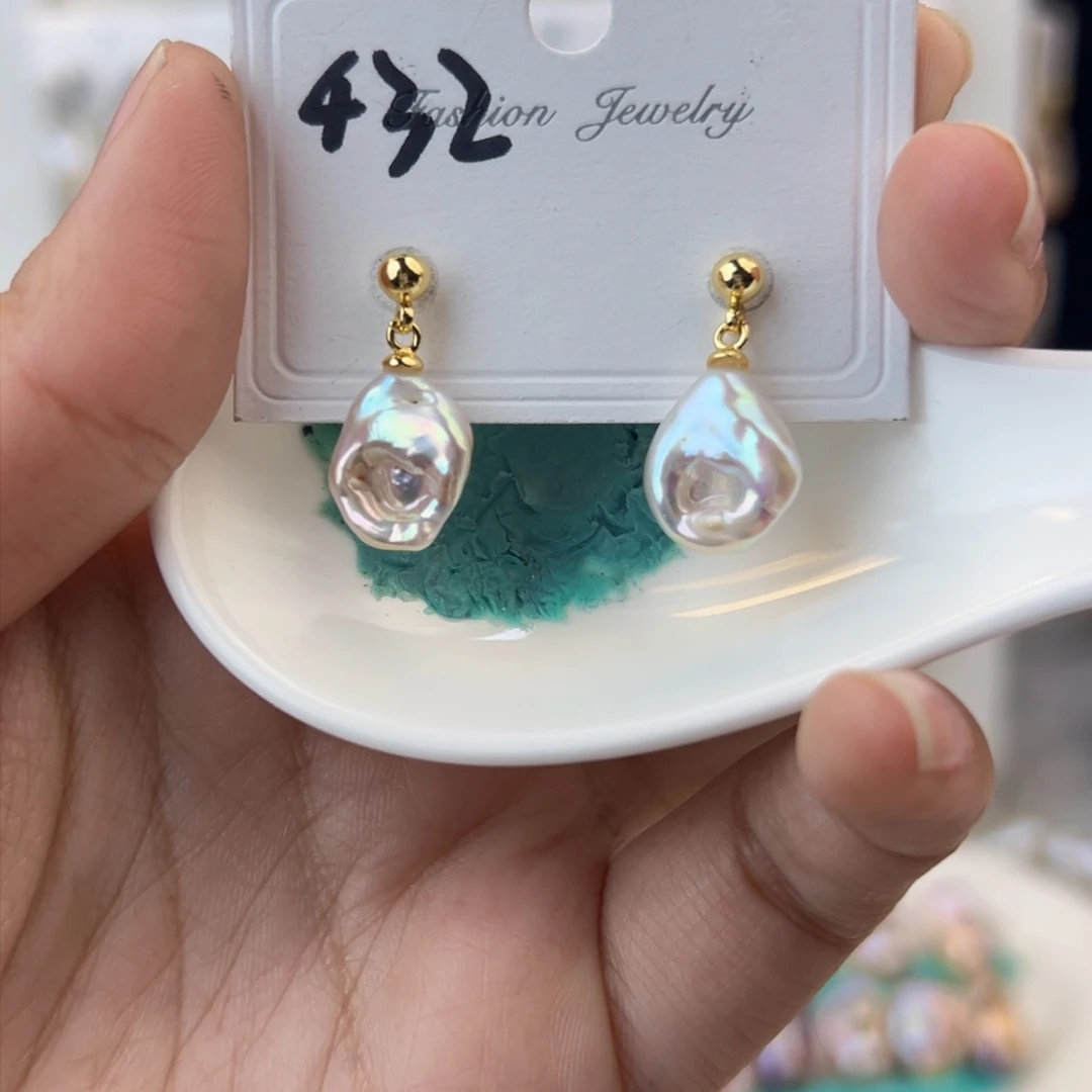 淡水珍珠耳饰银S925镶嵌