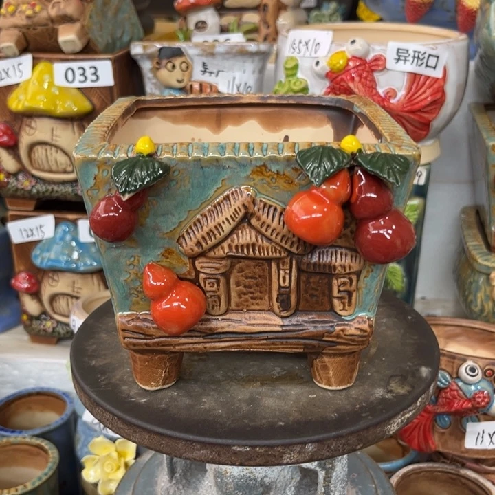 紫砂花盆粗陶材质多肉花盆