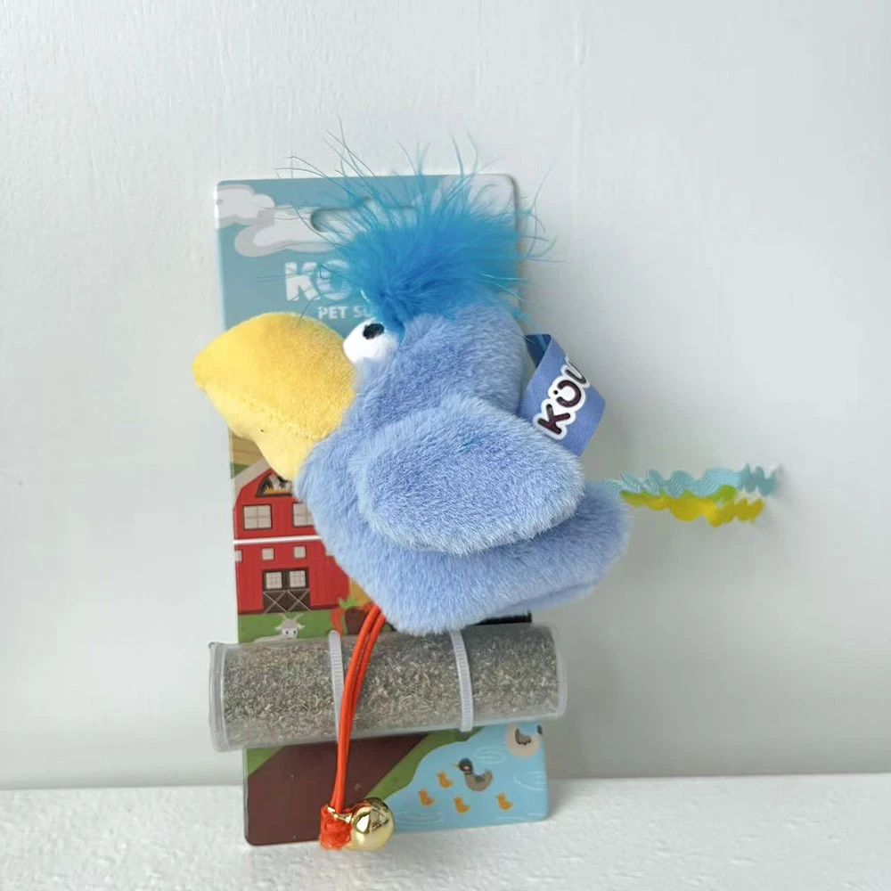 现货毛绒玩具猫咪玩具仿真鹦鹉逗猫棒替换头多种玩法