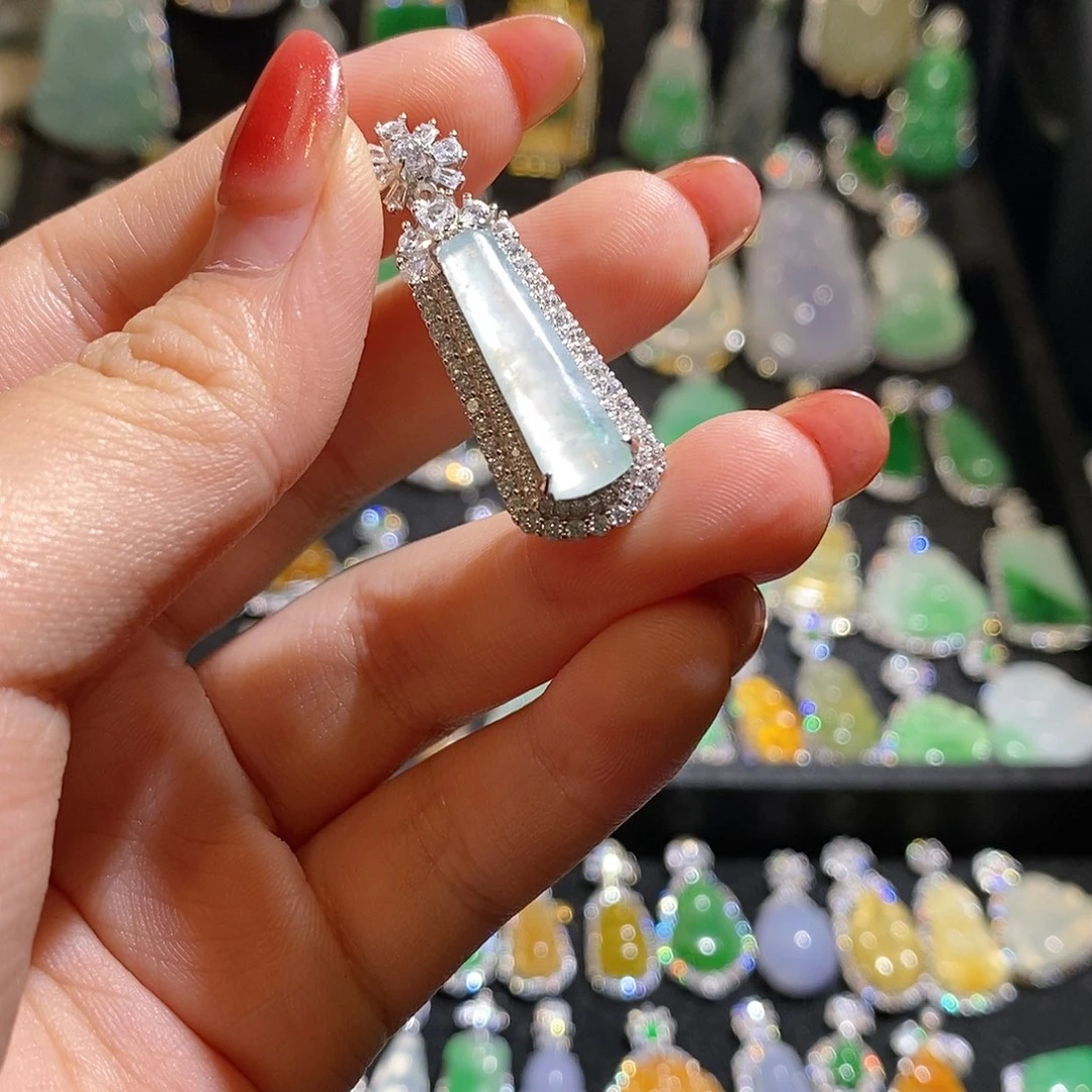 颈饰银S925镶嵌翡翠天然翡翠