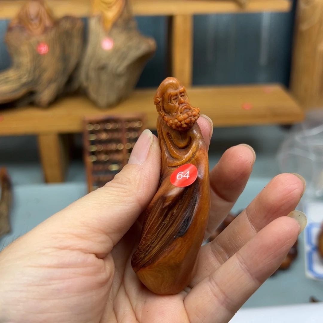 周***木崖柏木摆件手把件，