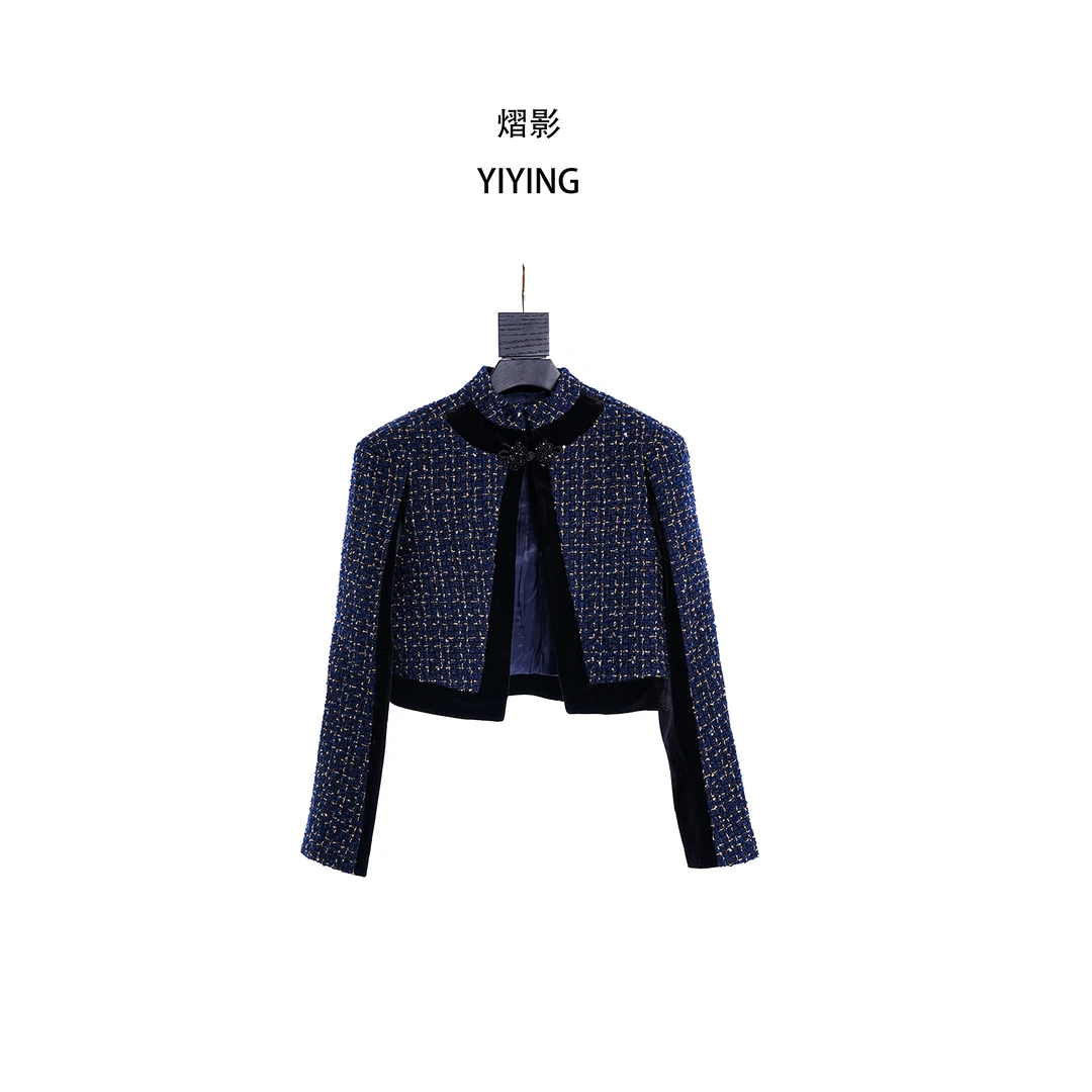 YIYING法式小香风2025富家千金小香风女款秋冬气质上衣高级感