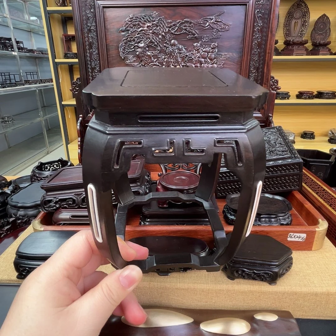 东非黑黄檀（紫光檀）正方几11.5/11.5/15厘米