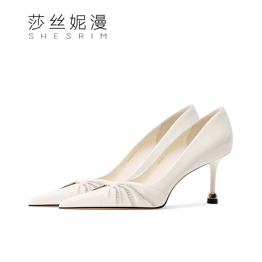 D21-细高跟新款女士浅口单鞋真皮单鞋女