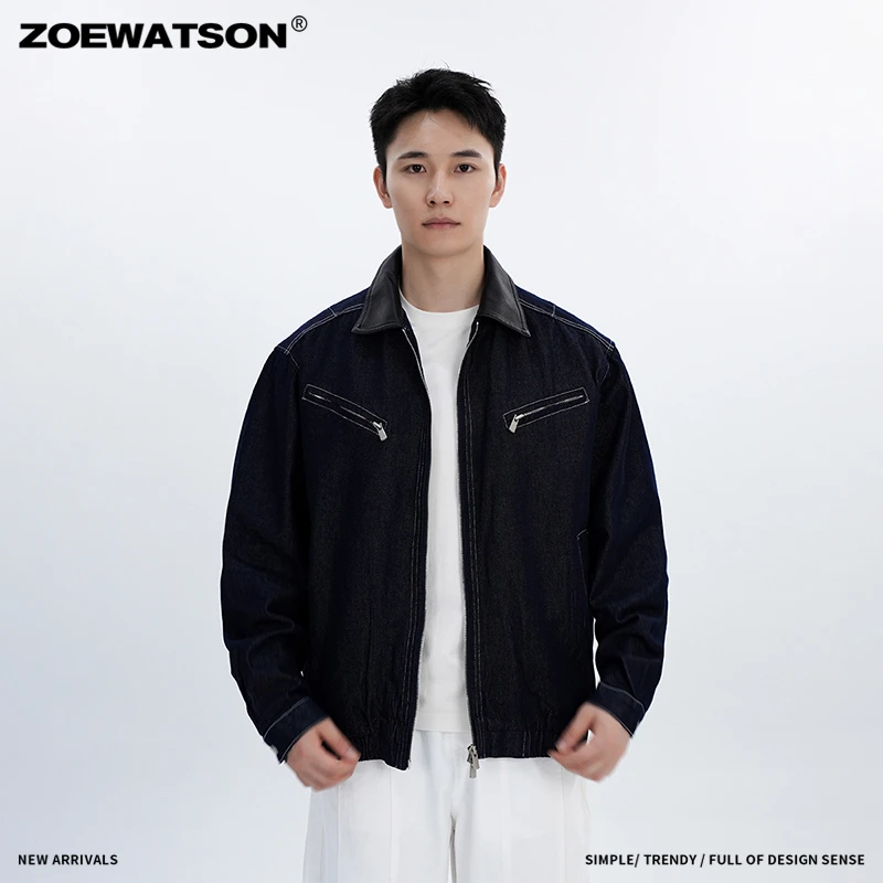 【ZOEWATSON】莱赛尔秋装翻领外套复古夹克休闲免洗牛仔外套Z5268