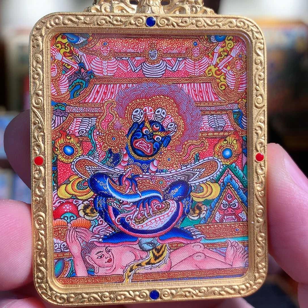 吊坠热贡纯手绘唐卡宝仗