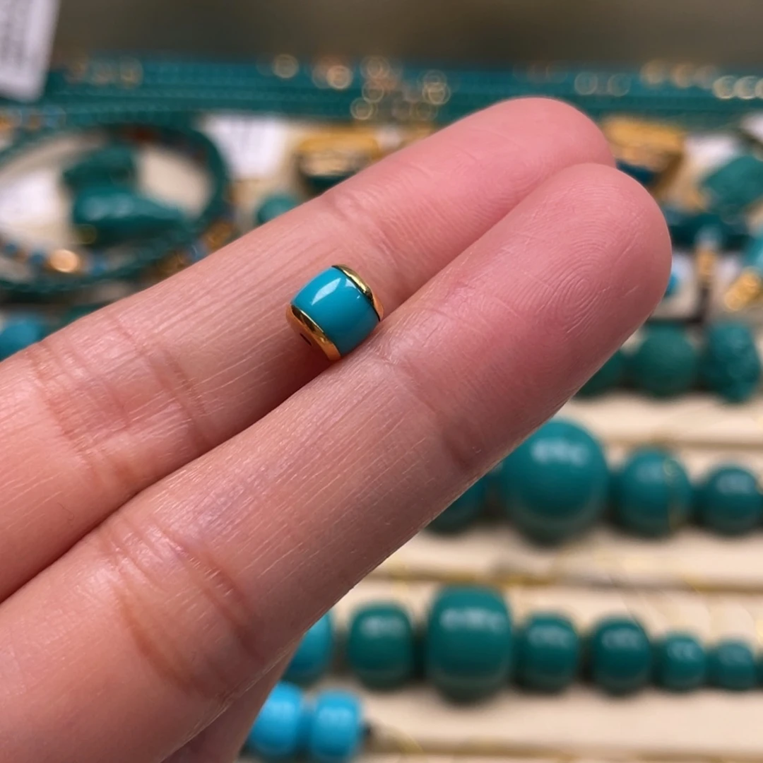 绿松石珠宝奇石18K金镶嵌愤****艺