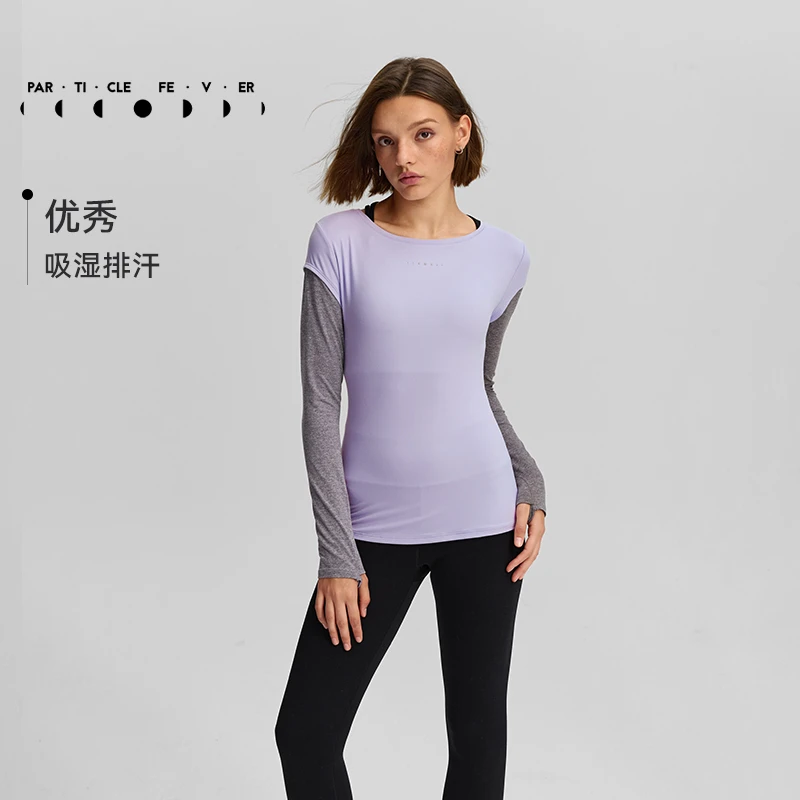 运动长袖春秋女修身显瘦亲肤瑜伽健身休闲上衣TP199丨粒子狂热