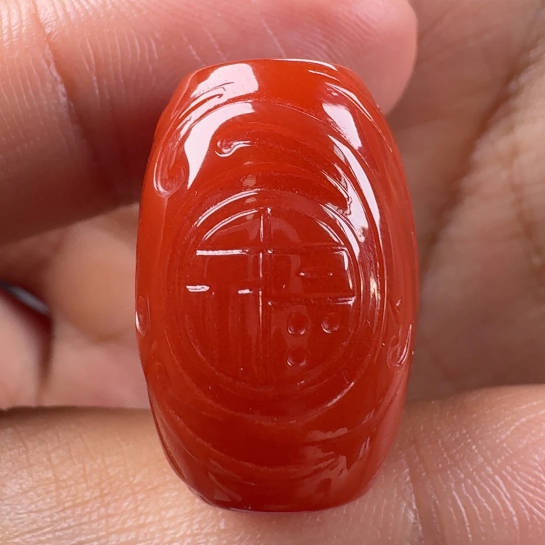 南红玛瑙桶珠17.7*11.8未镶嵌