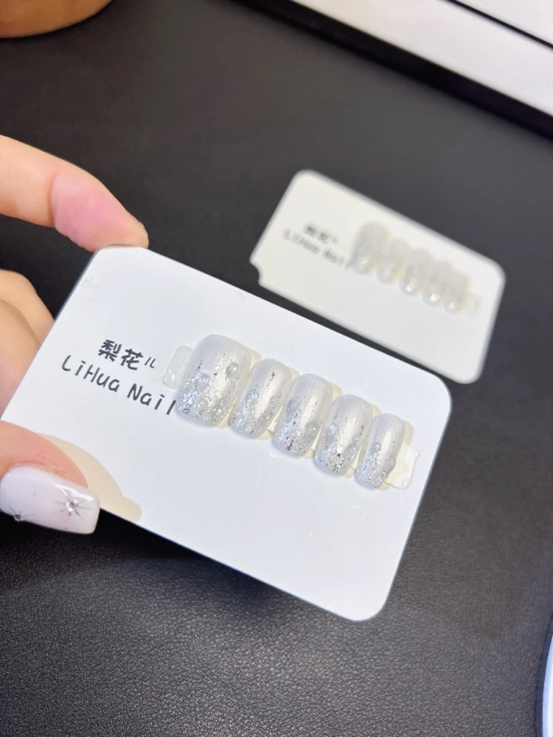 004【白桃汽水】梨花纯手工穿戴甲显白纯欲风高级定制可拆卸穿戴甲