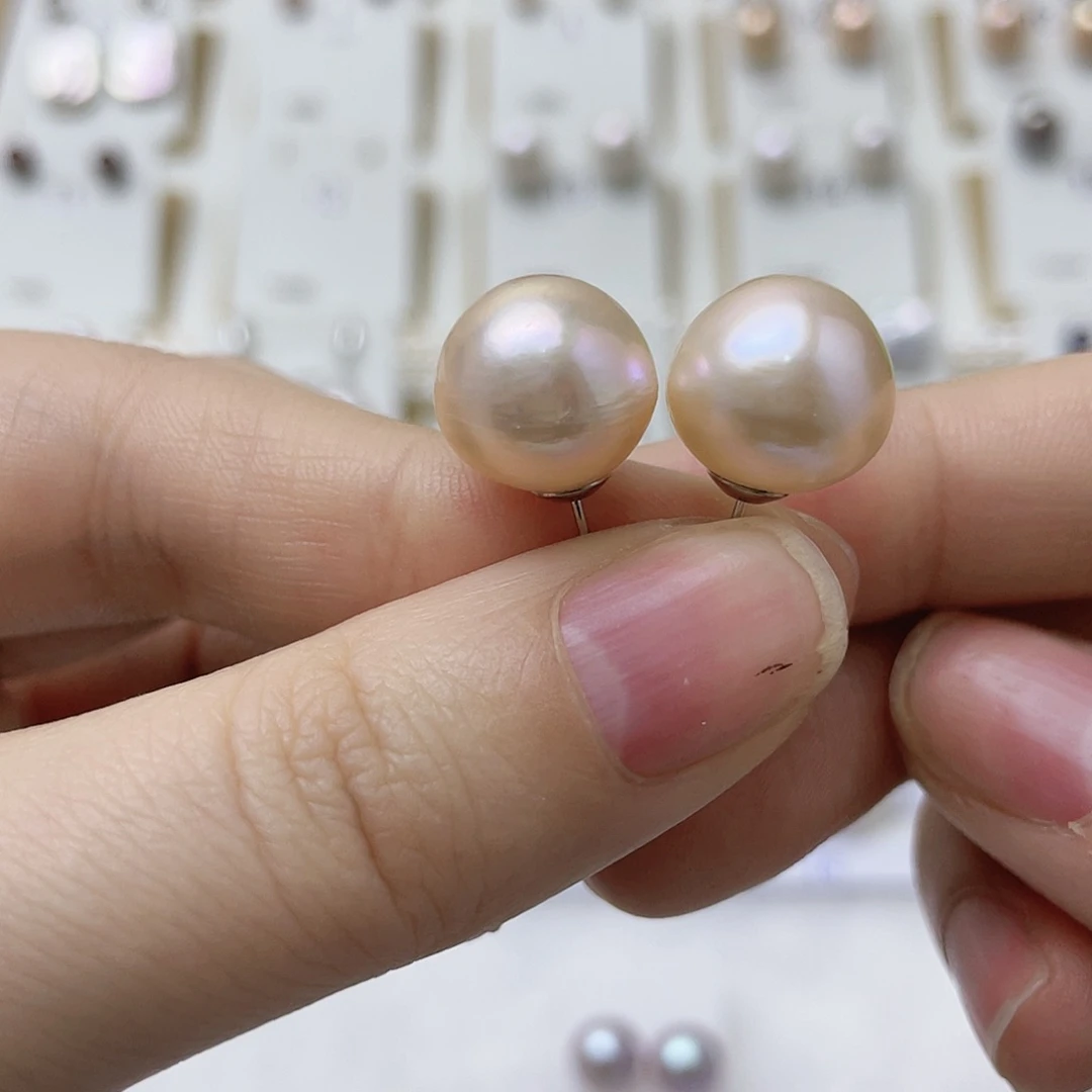 千***Q耳饰银S925镶嵌淡水珍珠