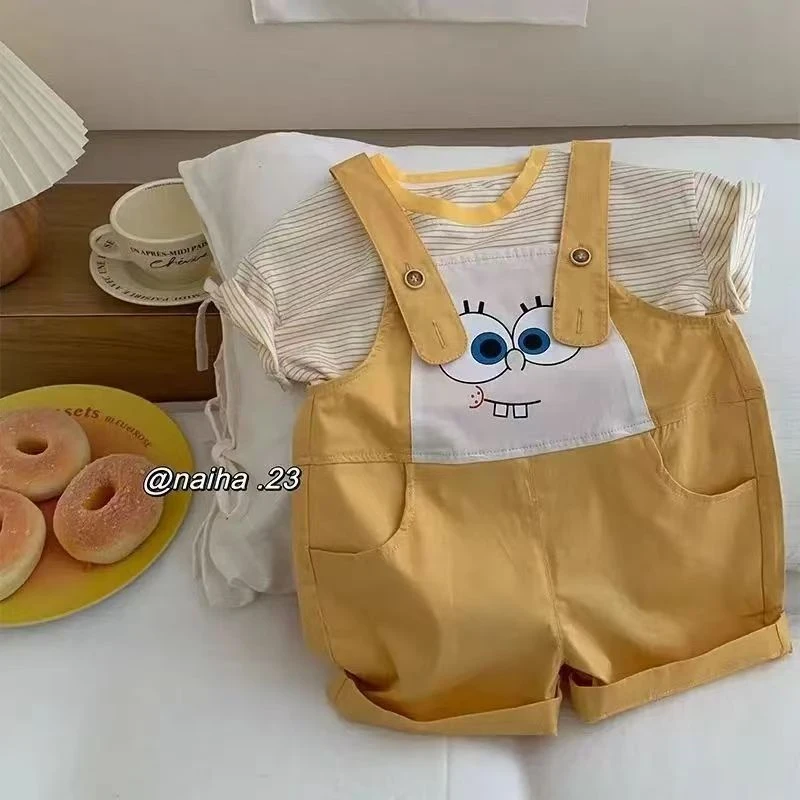 单件海绵宝宝背带裤（不含短袖）