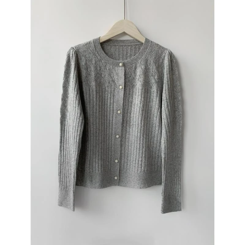 清-轻奢休闲圆领针织开衫292641