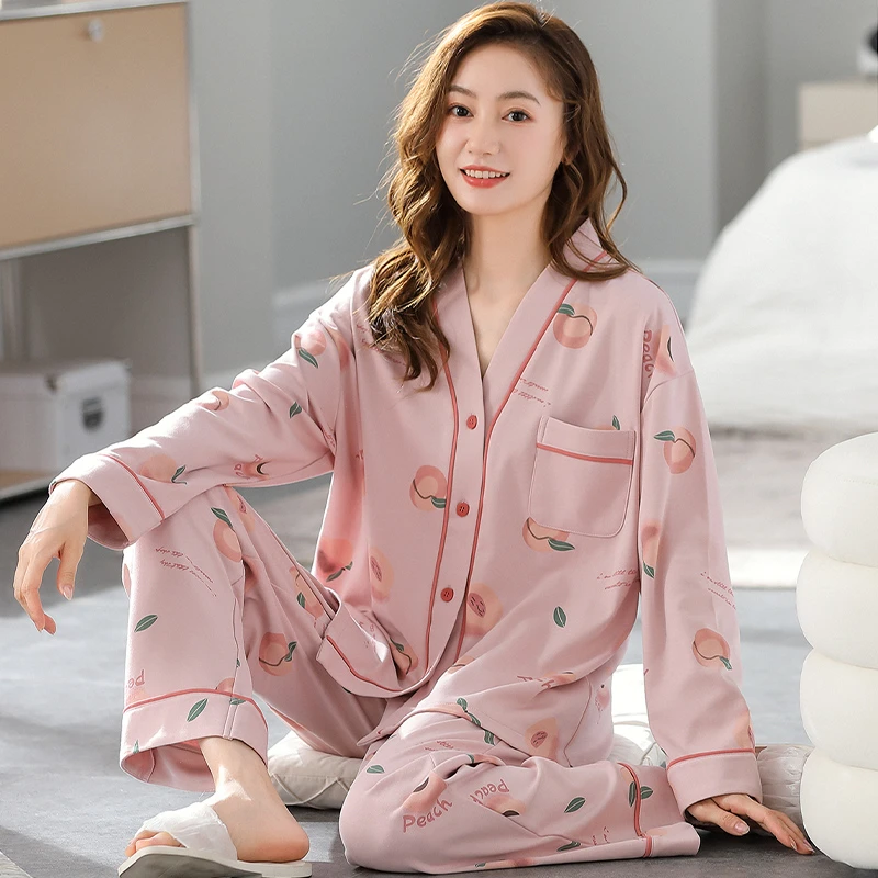 浪莎春秋季纯棉睡衣女2025新款全棉日系和服长袖家居服可外穿套装