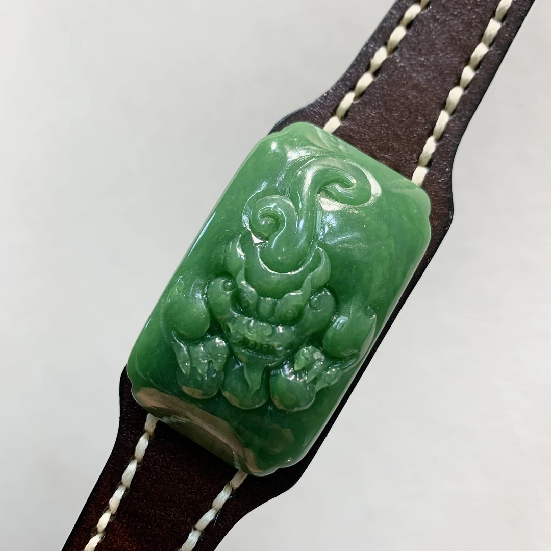 和田玉碧玉精品貔恘手牌