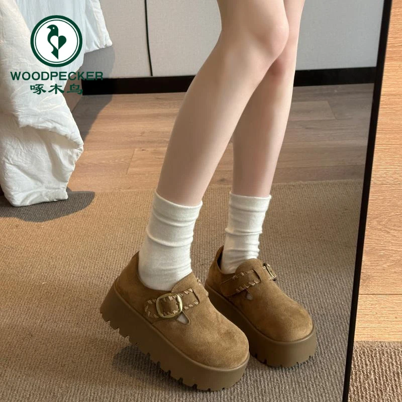 啄木鸟厚底勃肯鞋女2025年新款秋季增高全包博肯鞋子休闲复古单鞋