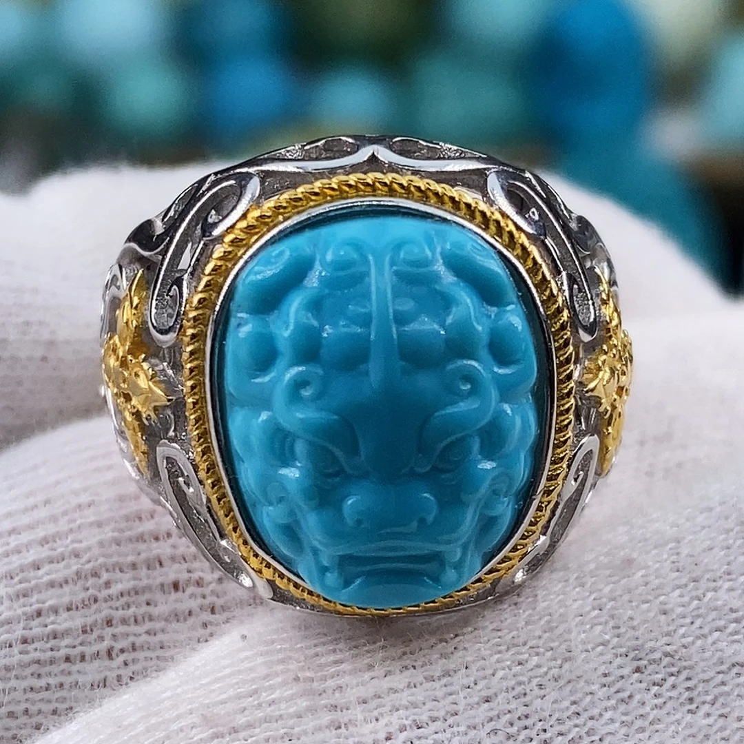 绿松石银S925镶嵌珠宝奇石