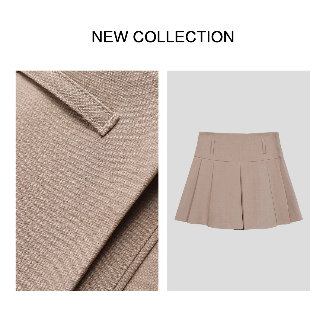 【龙哥专属】Q5F36002B 春新款 卡其色修身短裙 立体剪裁 3103