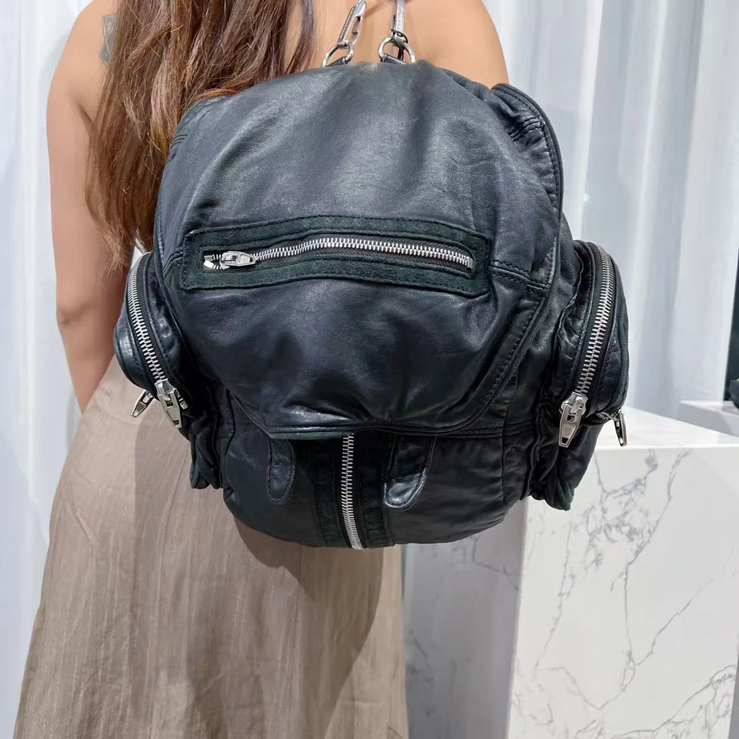 95新 Alexander McQueen/亚历山大·麦昆 亚历山大王 黑色 双肩包