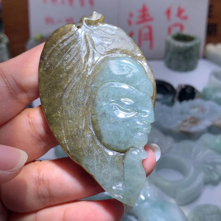 翡翠未镶嵌颈饰保真天然A货翡翠