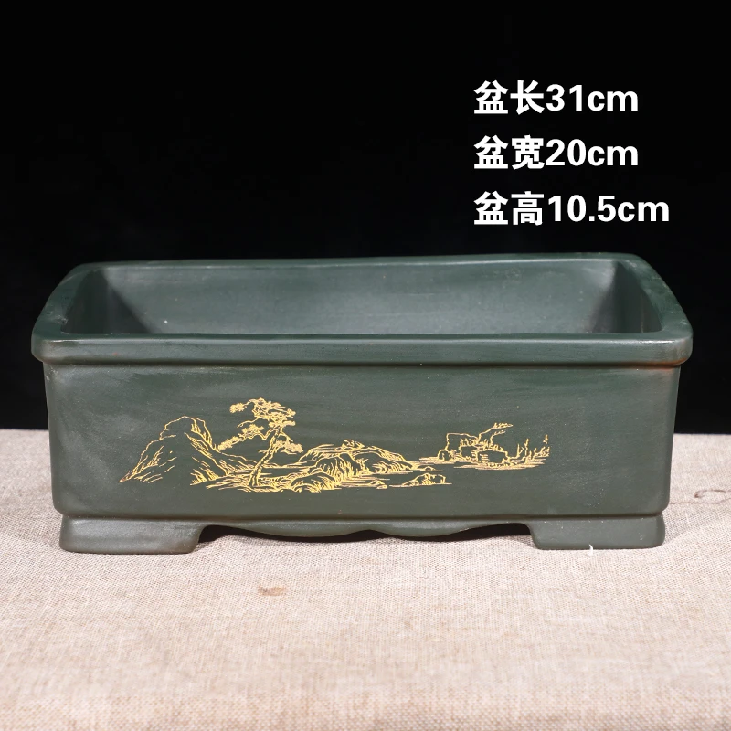 紫砂长方形马槽花盆特大号盆景种树花盆阳台种菜盆陶瓷花盆