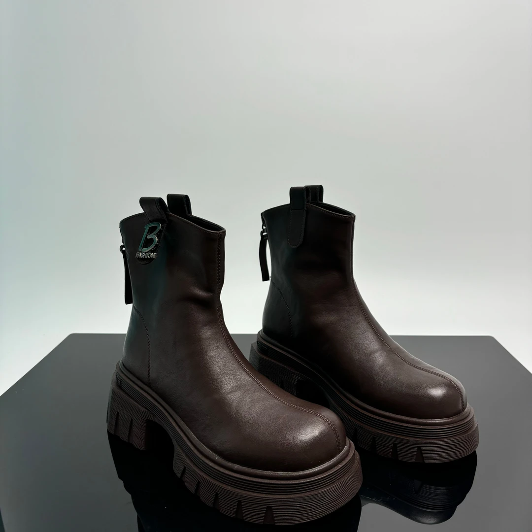 2025春季女鞋韩版女高帮鞋休闲厚底冬款短靴子马丁靴 603-5