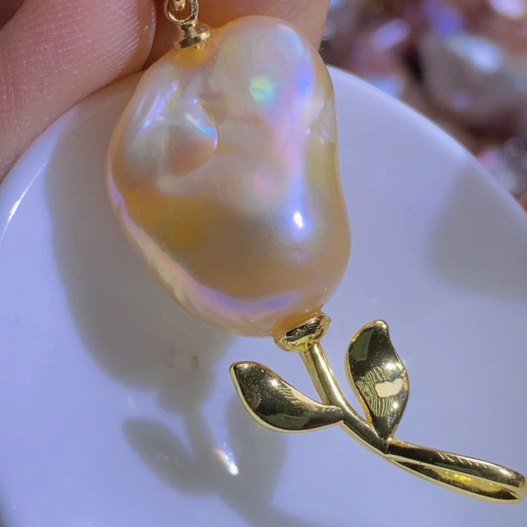 银S925镶嵌淡水珍珠微瑕