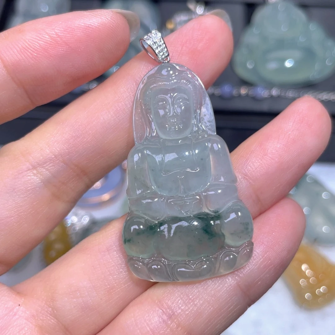 颈饰18K金镶嵌翡翠翡翠