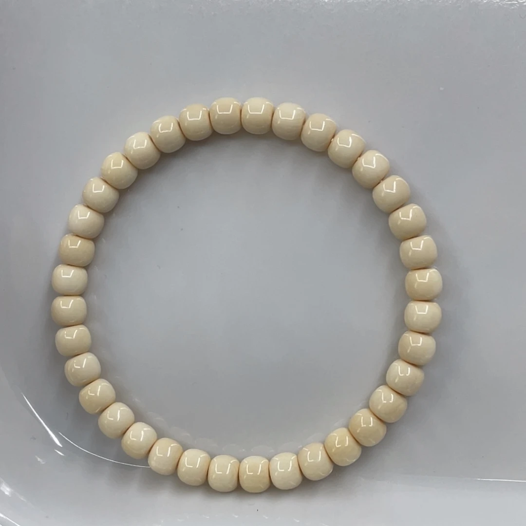 猛犸象牙手串/手链/手镯5✖️6奶黄极润款