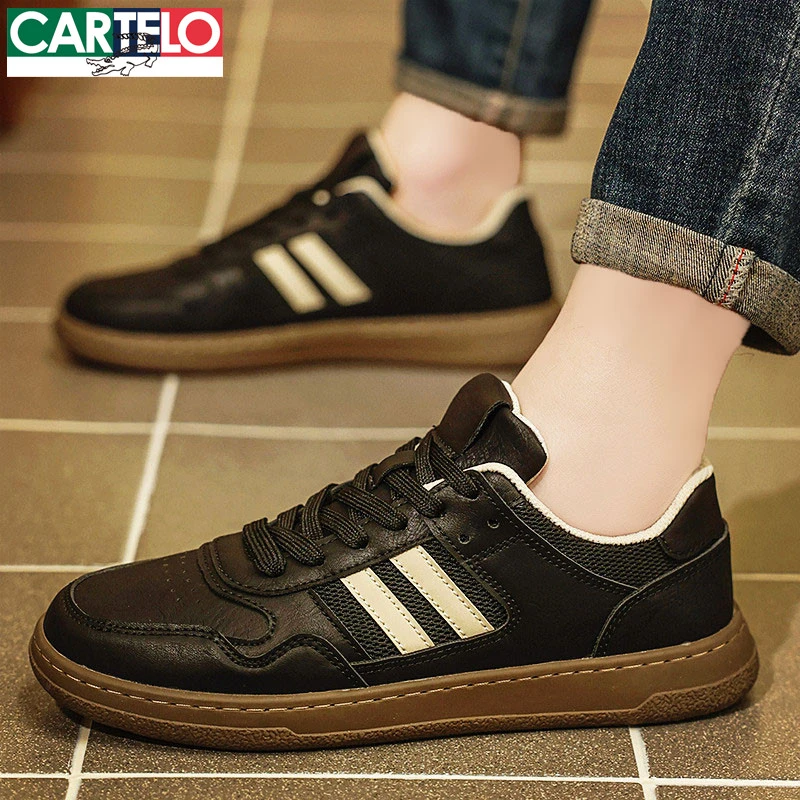 卡帝乐鳄鱼板鞋男士皮鞋2025新款高端款运动皮质休闲鞋子男鞋秋季