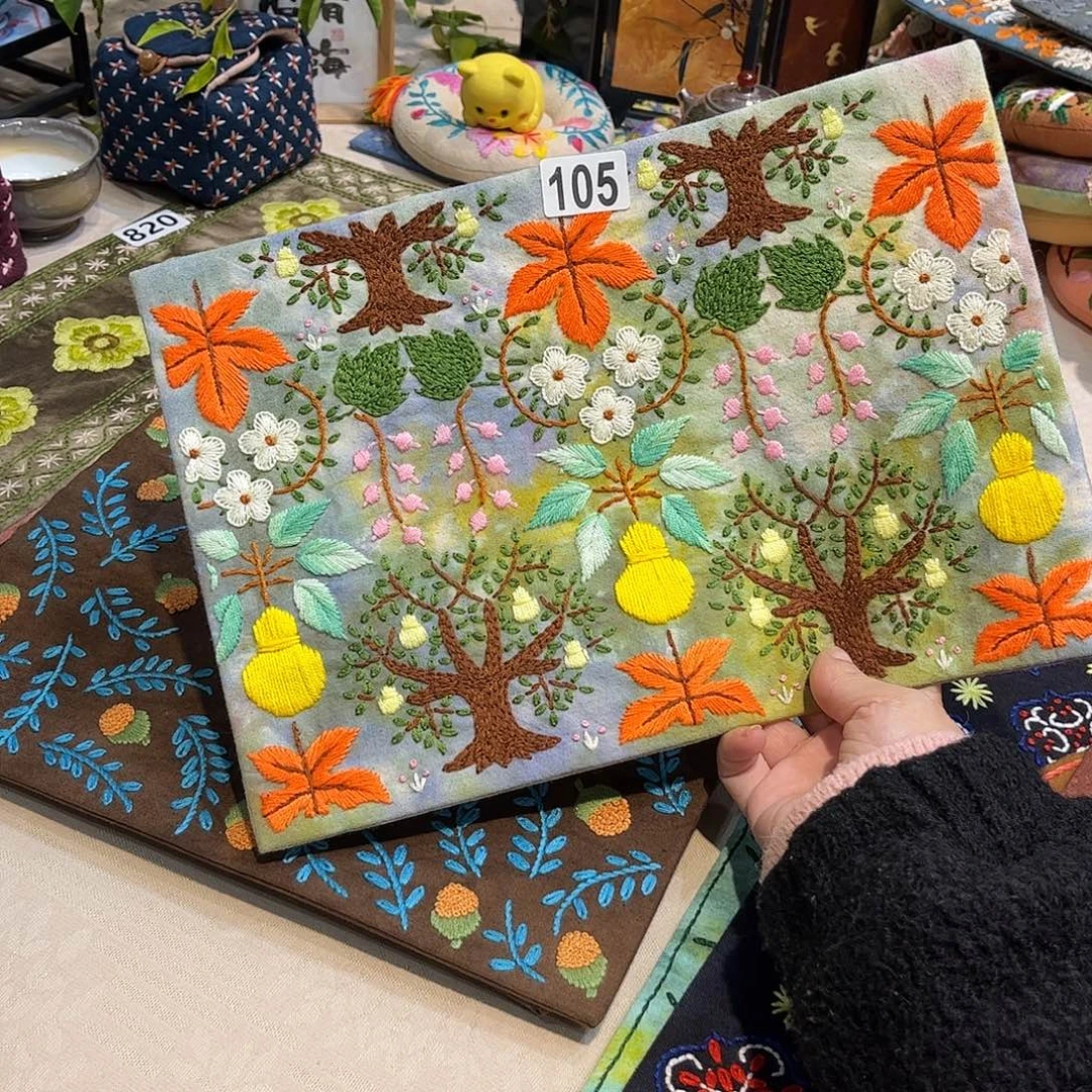 规格20,30刺子绣茶席