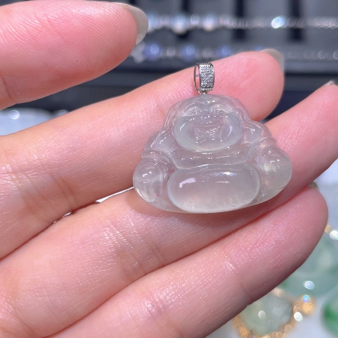 颈饰18K金镶嵌翡翠翡翠