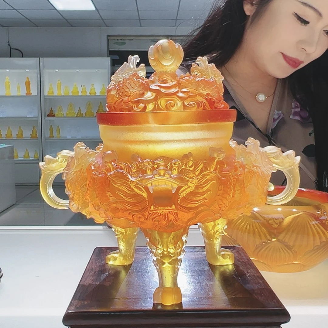 【闪购商品】手工艺品琉璃九龙香炉