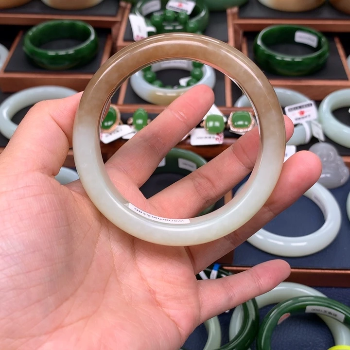 和田玉手镯6162圈口未镶嵌