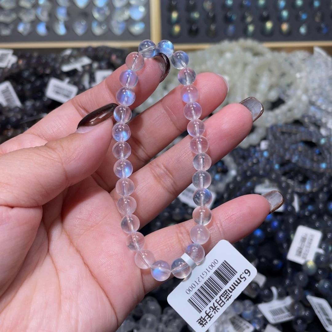 月光石手链未镶嵌L****s蓝月光手链6mm+