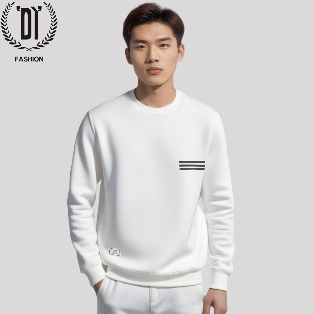 【可穿260斤】YiGuQi麦穗联名男士条纹圆领打底卫衣休闲大码上衣潮