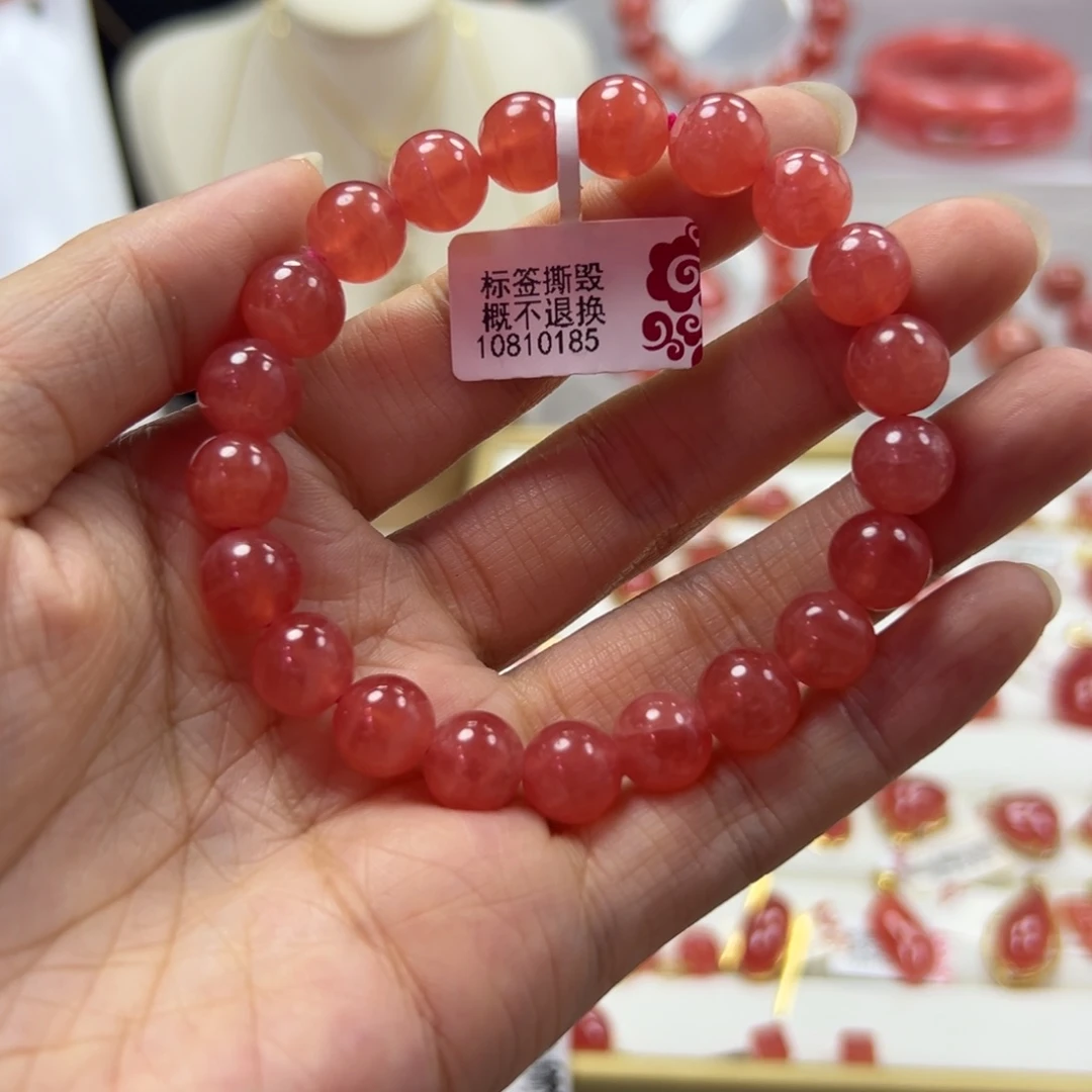 未镶嵌菱锰矿（红纹石）手串