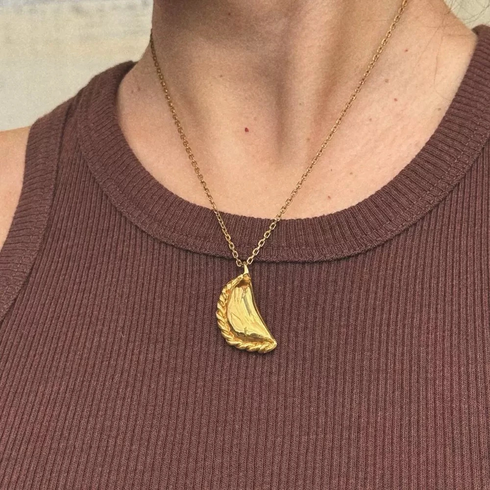 黄铜项链 趣味饺子项链ins小众设计个性冷淡风立体水饺锁骨链项链