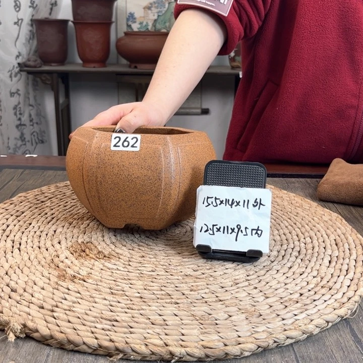 紫砂花盆用****2老粉福利两只柴烧六方262