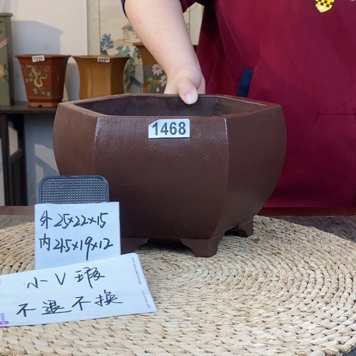 花盆紫砂  微瑕紫泥大宫灯1468