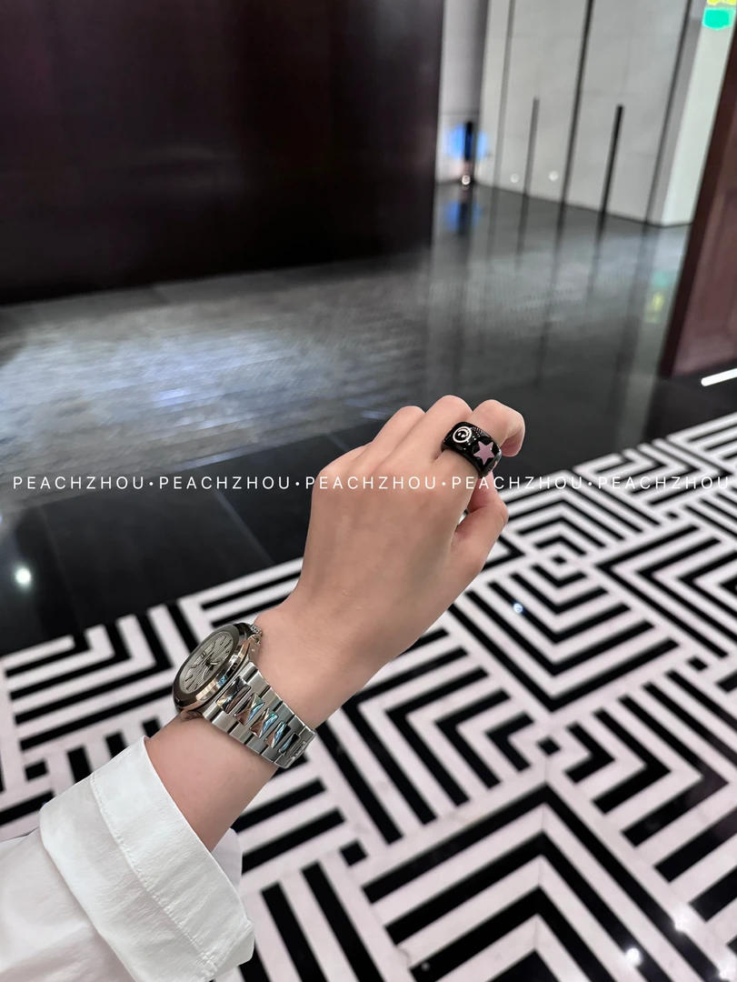 非金属树脂戒指 『PEACHZHOU』彩色五角星笑脸指环小香风树脂戒指