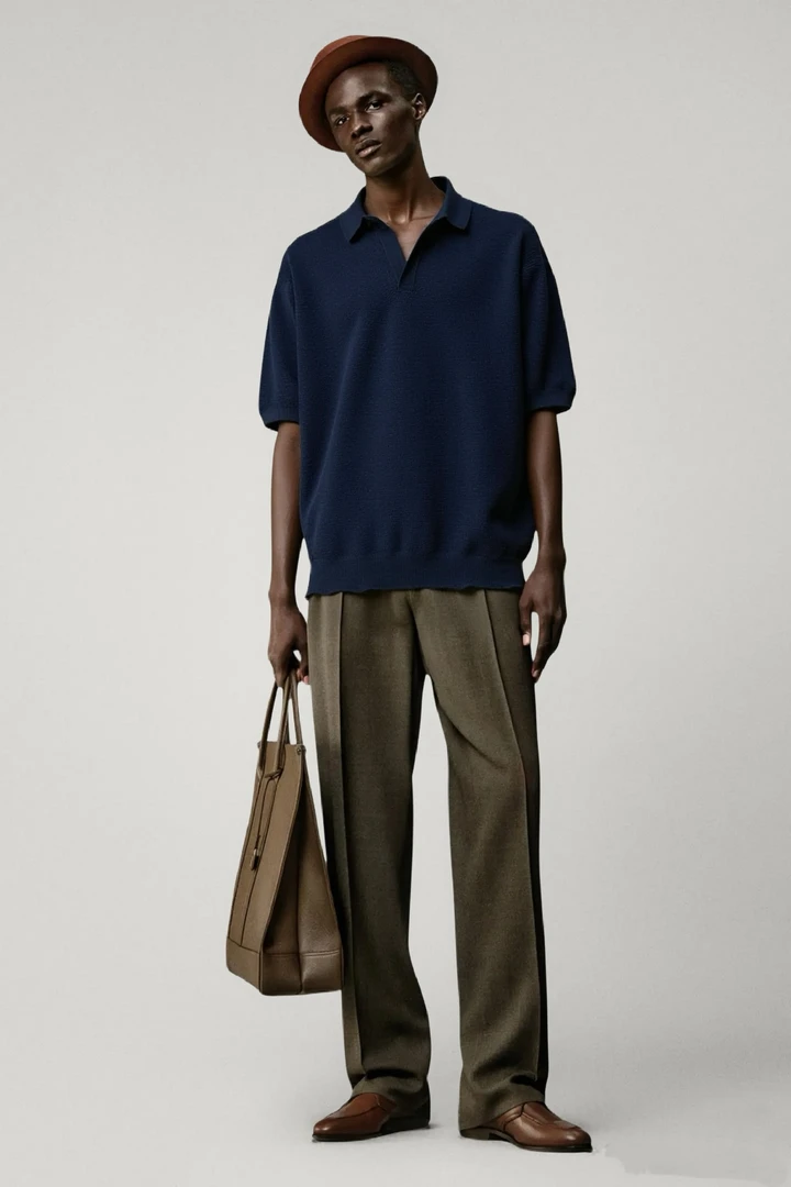 “9300版”纯色海鸥领针织polo衫巴巴多斯海岛棉奢侈品代工厂一等品