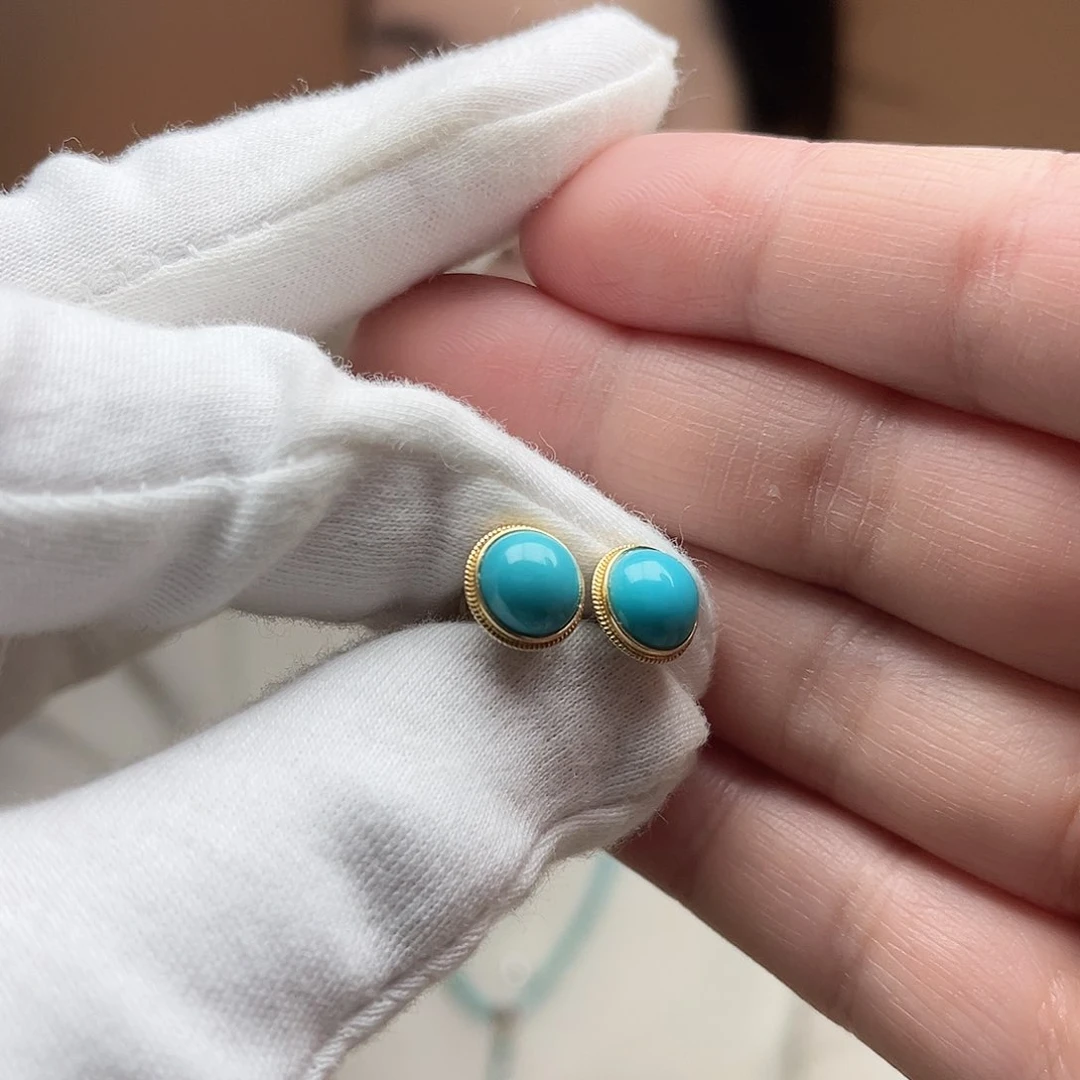 绿松石珠宝奇石18K金镶嵌