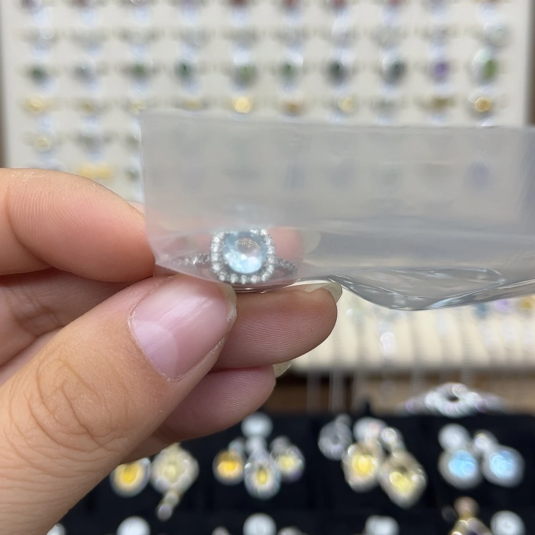 普***夭戒指银S925镶嵌托帕石