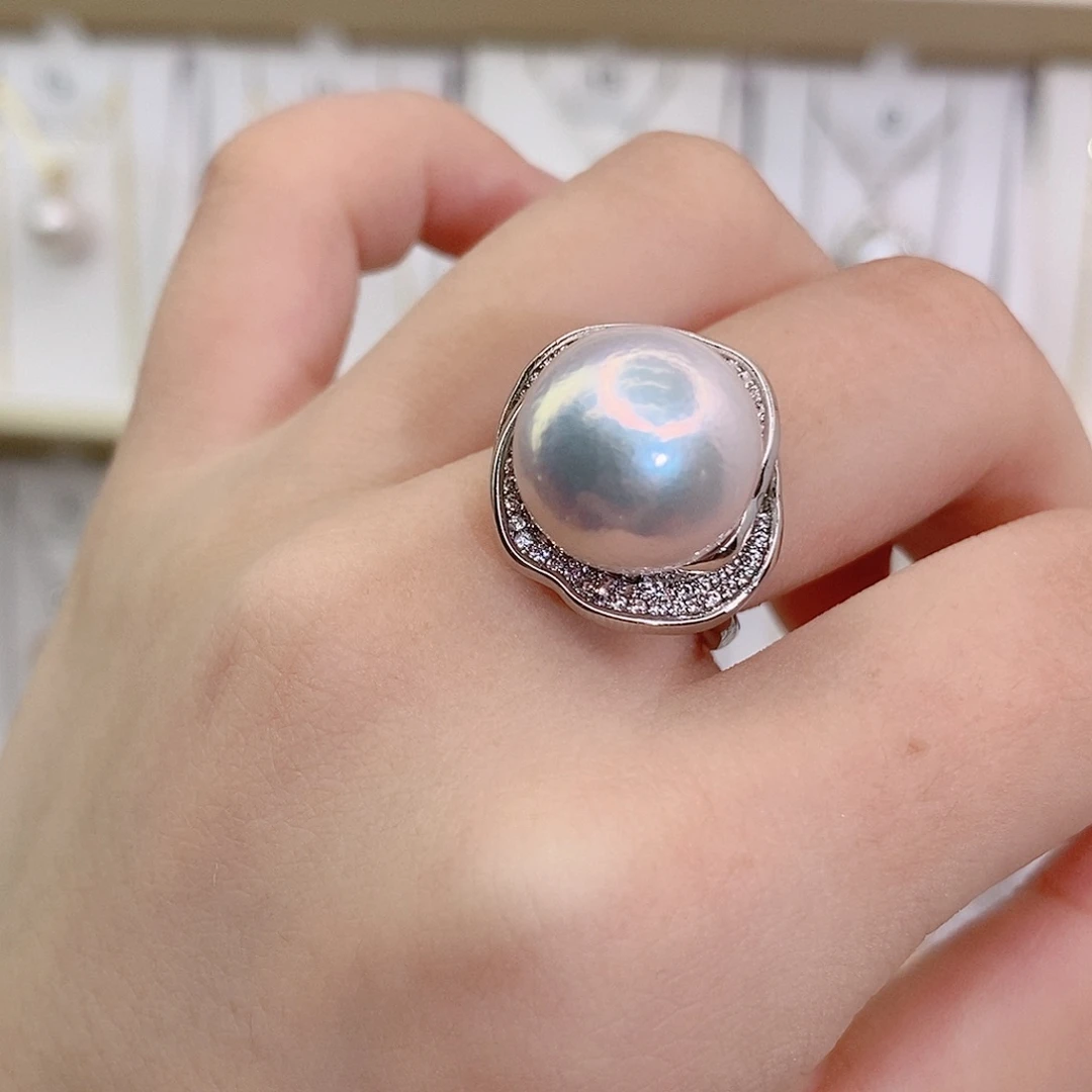 戒指未镶嵌淡水珍珠13➕