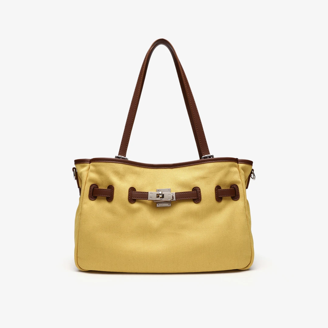 COVERAL KLORS卡尔蔻斯时尚帆布单肩托特包通勤百搭轻奢简约包包