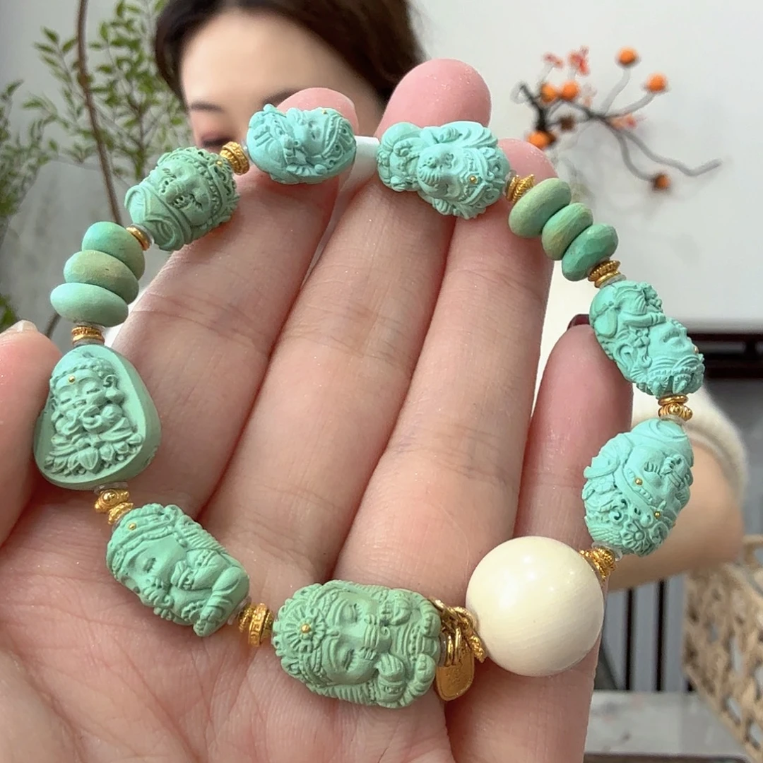 绿松石18K金镶嵌珠宝奇石