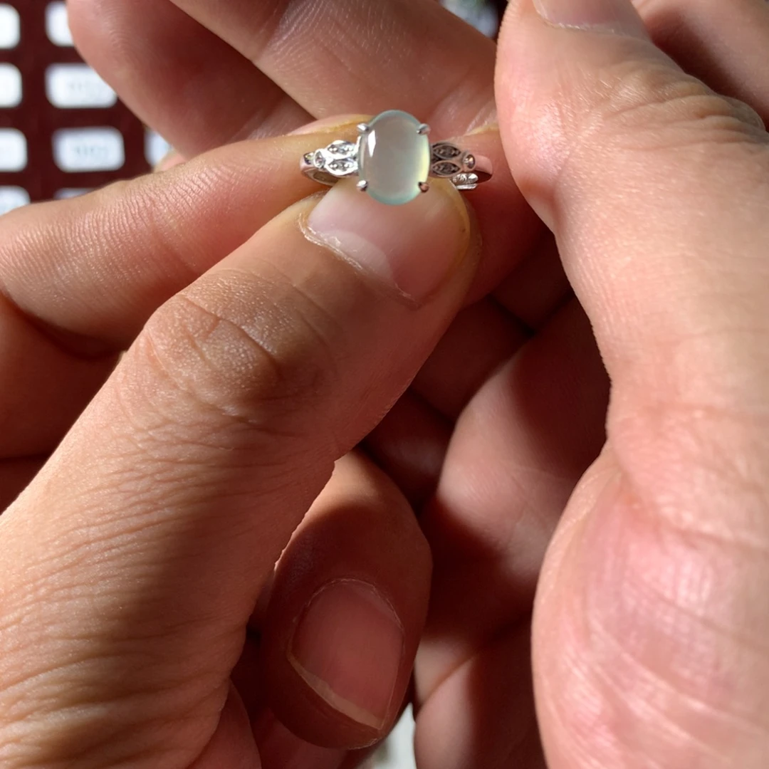 翡翠银S925镶嵌戒指310