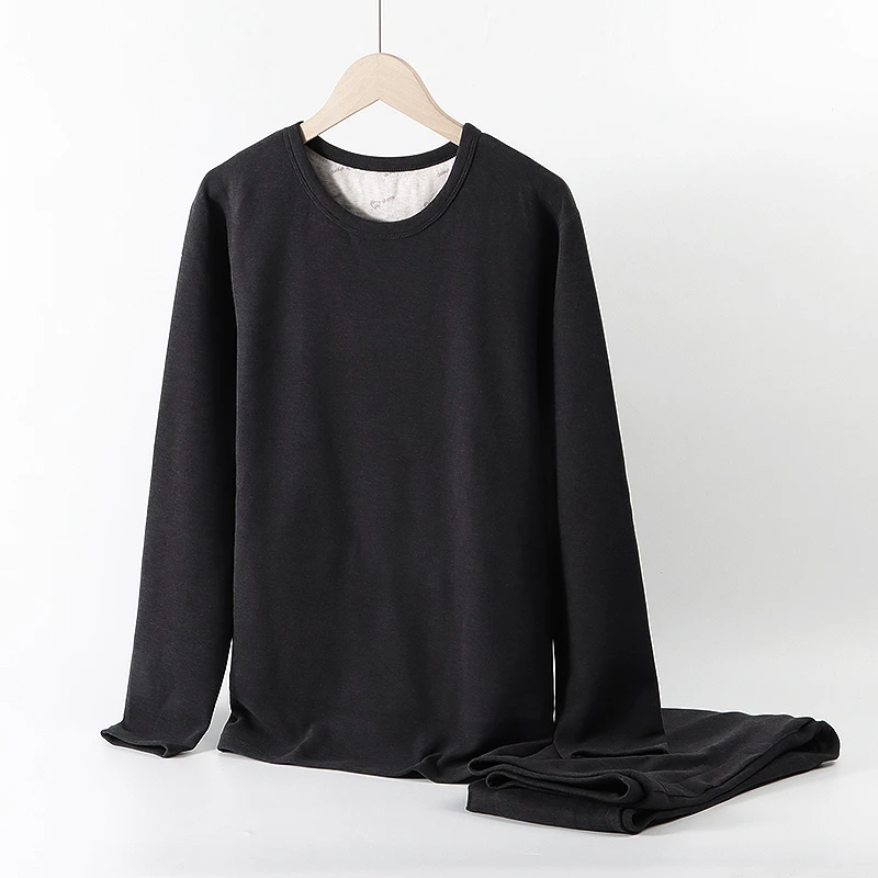 加厚保暖绵羊毛内衣套装男