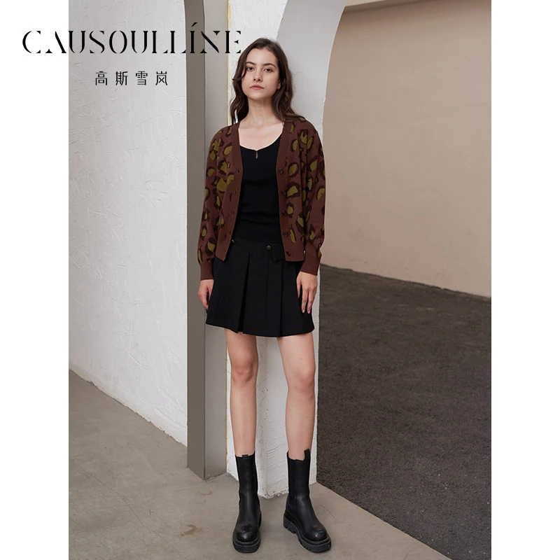 高斯雪岚【秋装活动】显瘦百搭款休闲针织衫上衣开衫女24313602